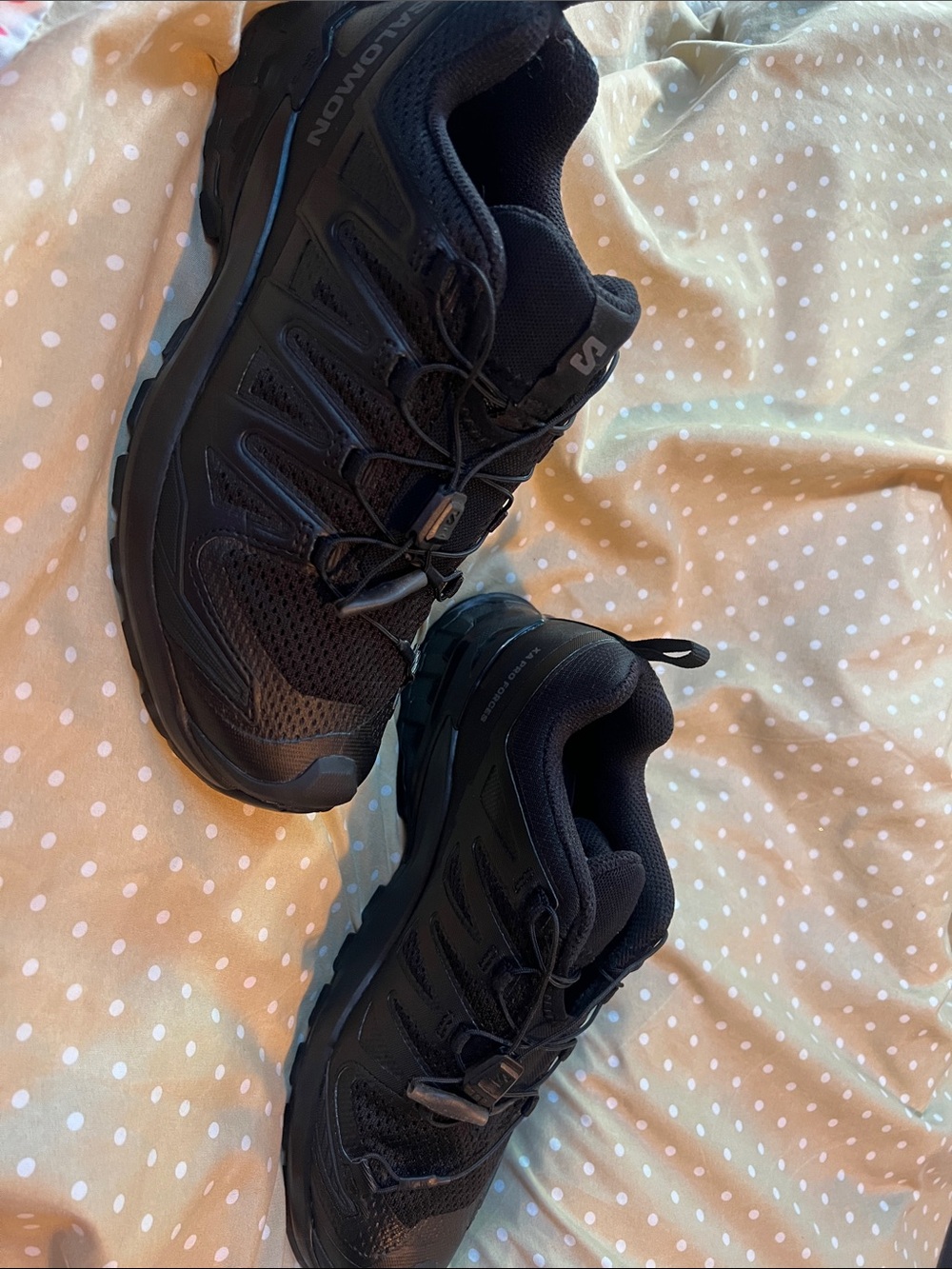 Salomon Women's Black Athletic Trail Shoes with Quick-Lace - Picture 2 of 5